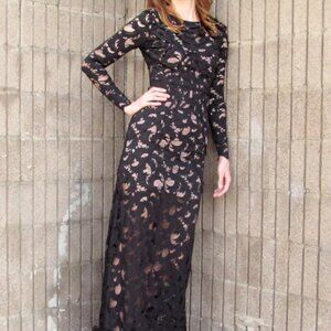 Black Lace Long Sleeve Dress NWT Size 10